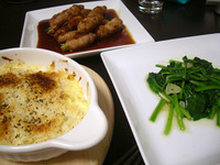 アスパラの豚肉巻　他
